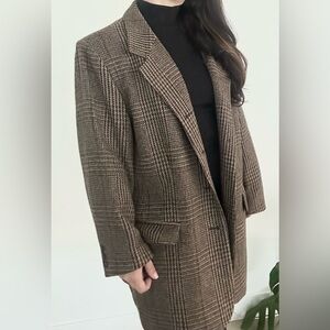 Rafaella Woman Wool Houndstooth Blazer – Size 20 (Oversized Boyfriend Fit)